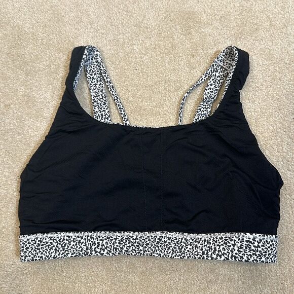 Athleta Black White Animal Sports Bra Women Size Small - Picture 4 of 5